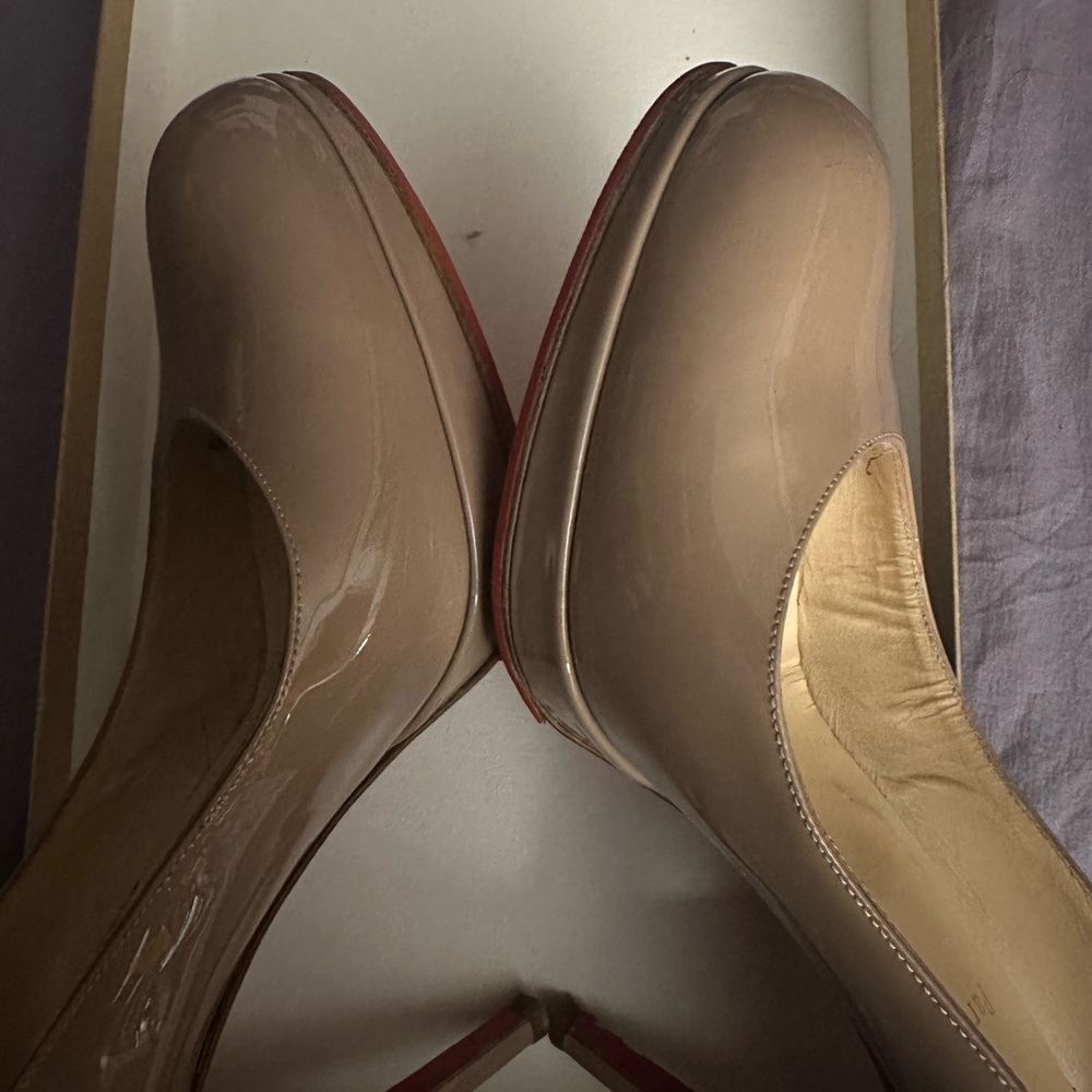 Christian Louboutin Beige simple pump 120 - Picture 7 of 7